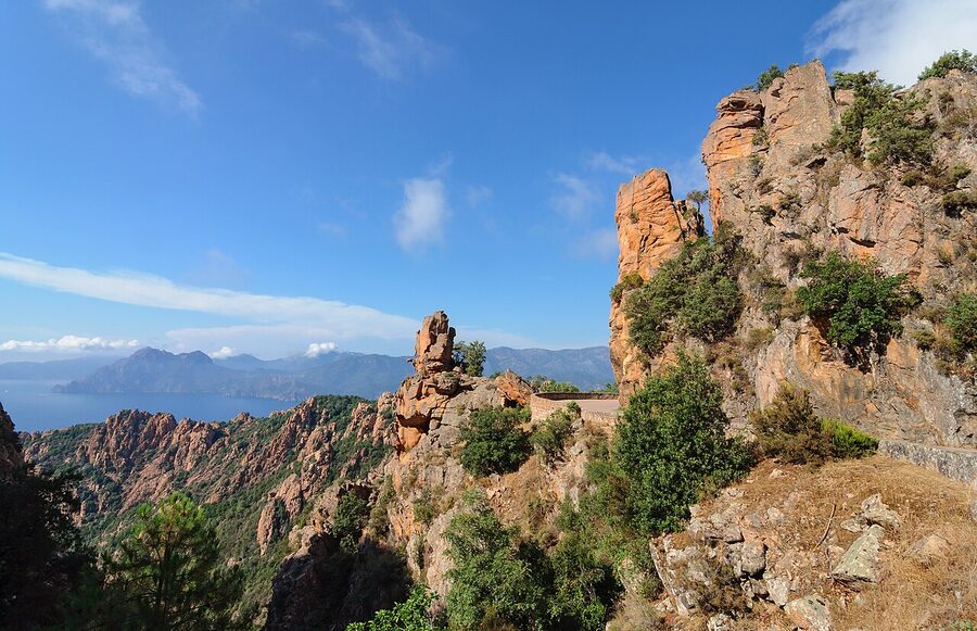 Calanches de Piana pink granite spires Corsica