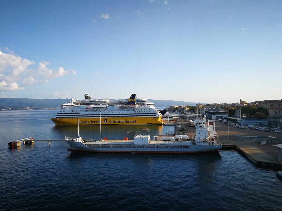 Port of Ajaccio Tino Rossi quay where boats depart