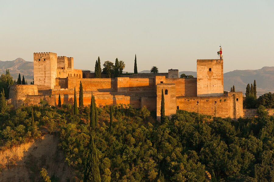 Alcazaba fortress towers at the Alhambra in Granada