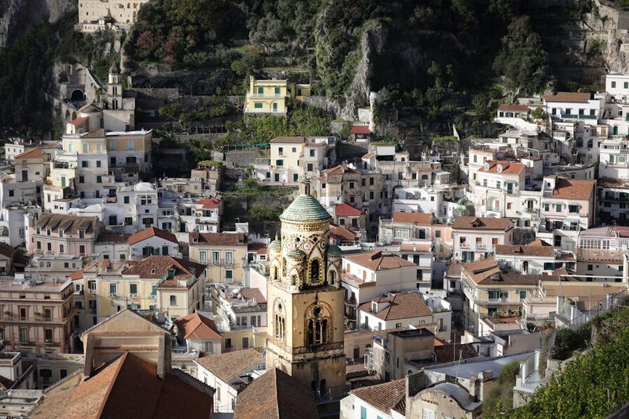 Amalfi town with cathedral
