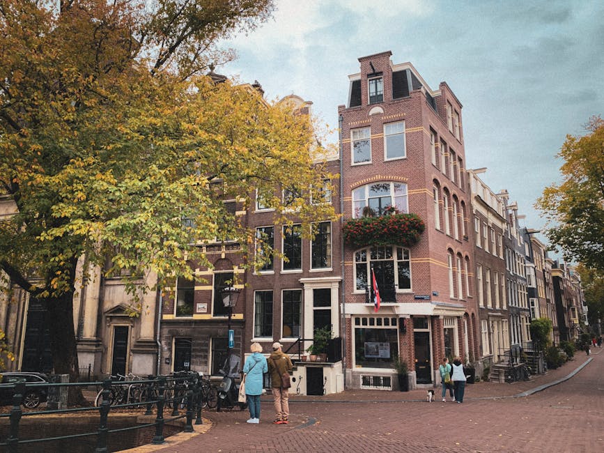 Jordaan canal houses in autumn Amsterdam