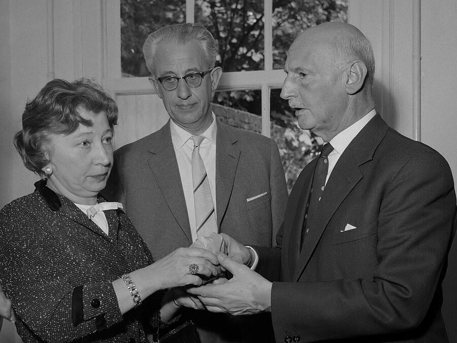 Miep Gies and Otto Frank Amsterdam 1961