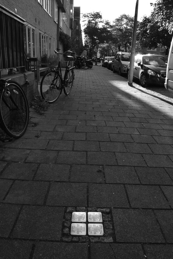 Stolpersteine for the Frank family Merwedeplein Amsterdam
