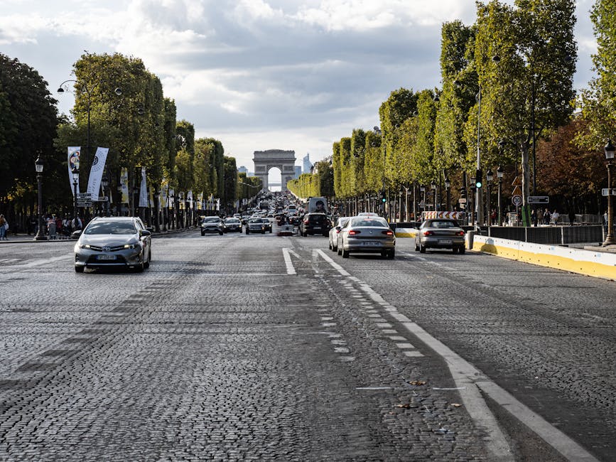 Champs-Elysees leading to Arc de Triomphe Paris