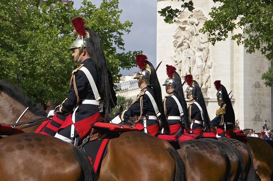 Garde Republicaine ceremony Arc de Triomphe Bastille Day Paris