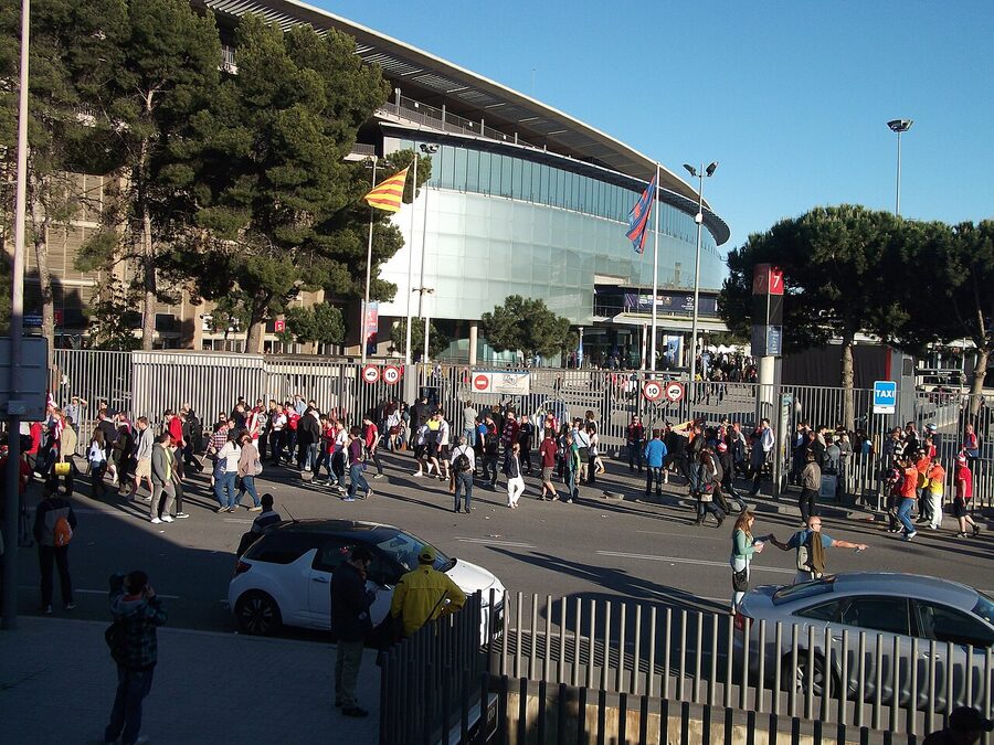 Exterior of Camp Nou stadium Barcelona