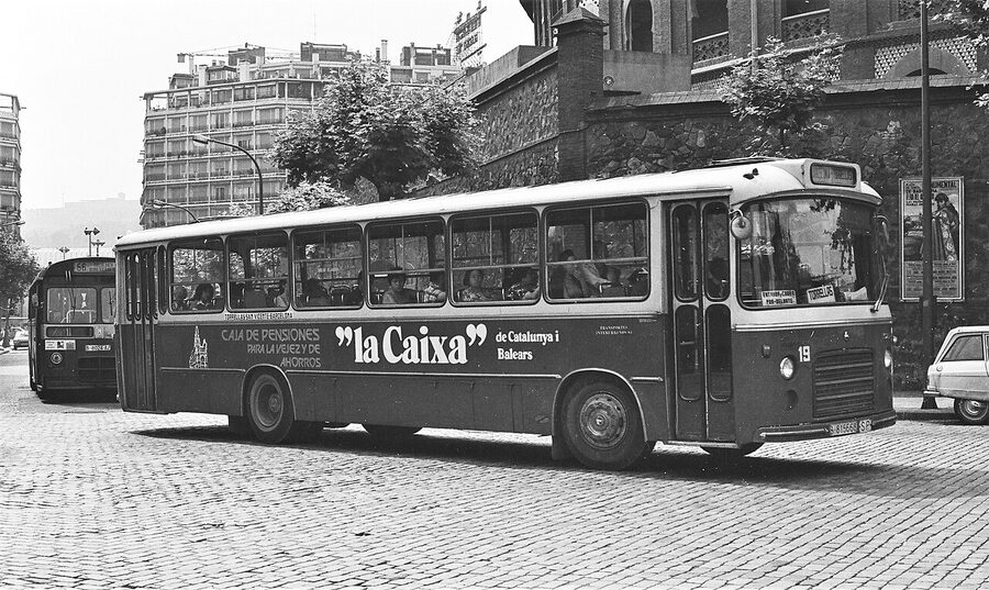 TISA city bus number 19 at Placa Espanya Barcelona in 1978
