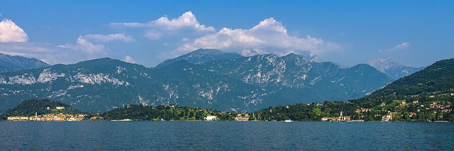 Panorama of Bellagio from a Lake Como ferry