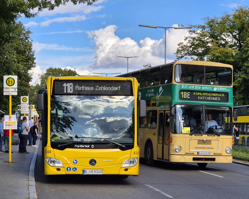 BVG public buses at a bus stop in Berlin