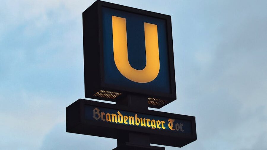 U-Bahn sign at Brandenburger Tor station Berlin