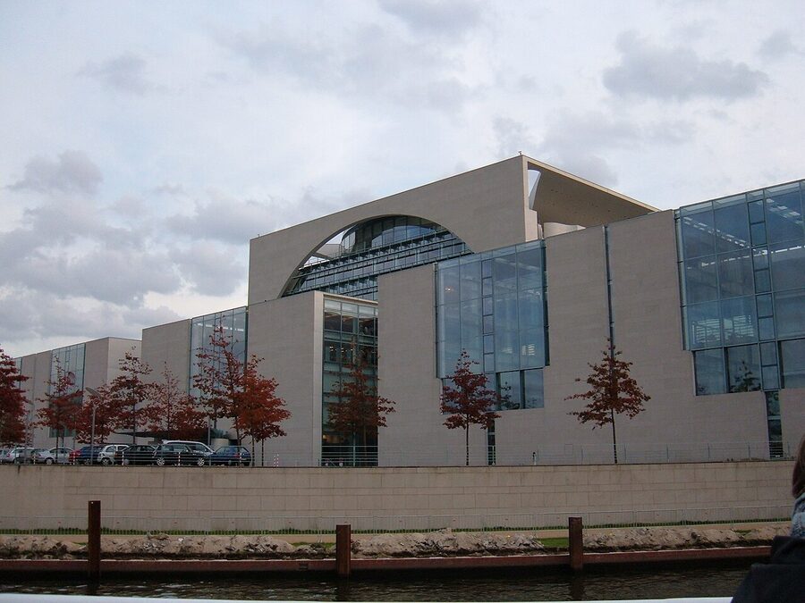 Bundeskanzleramt seen from the Spree River in Berlin