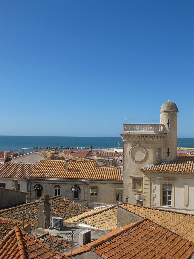 Aerial view of Saintes-Maries-de-la-Mer in the Camargue