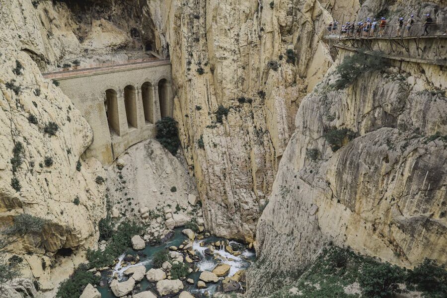 The Caminito del Rey trail through the Malaga countryside