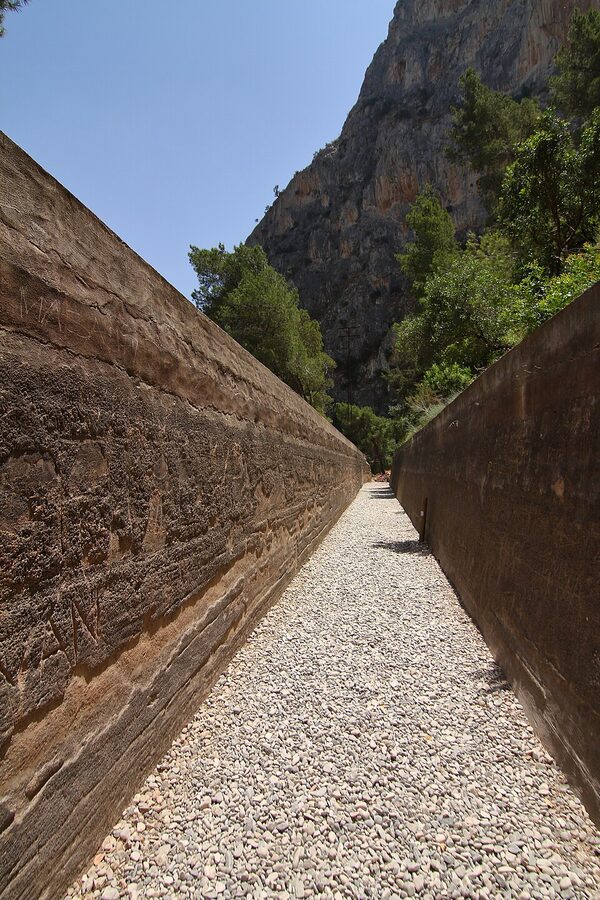 A water canal section along the Caminito del Rey