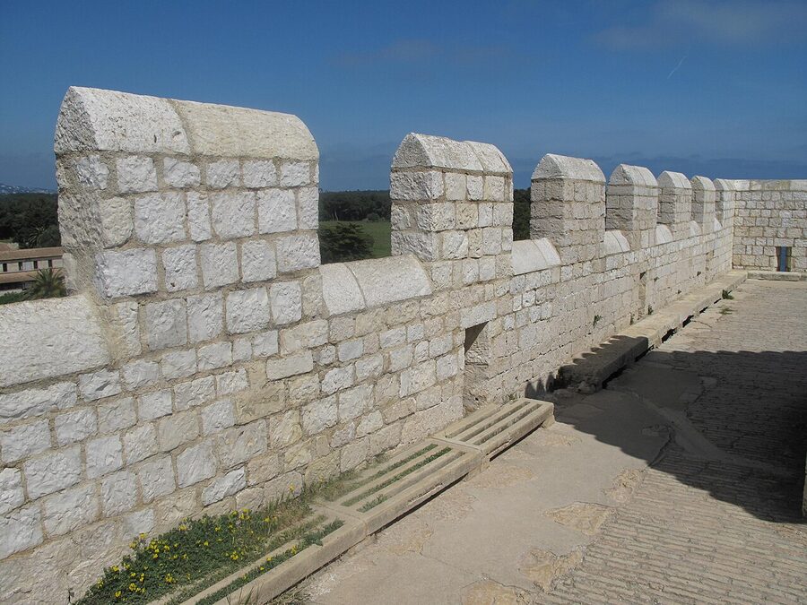 Battlements of Lérins Abbey on Saint-Honorat