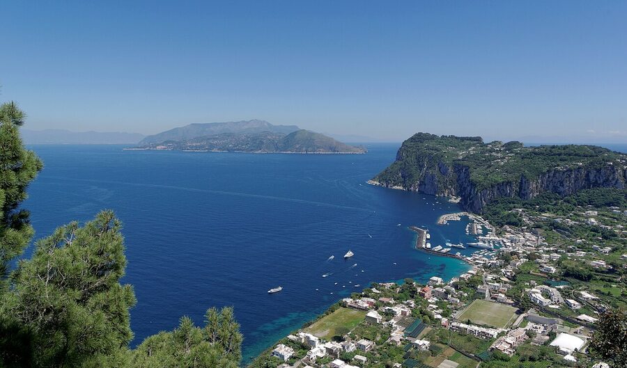 View of Marina Grande harbour from Anacapri Villa San Michele