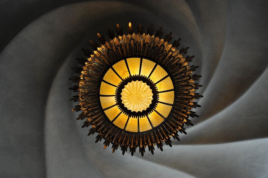 Casa Batllo spiral ceiling chandelier