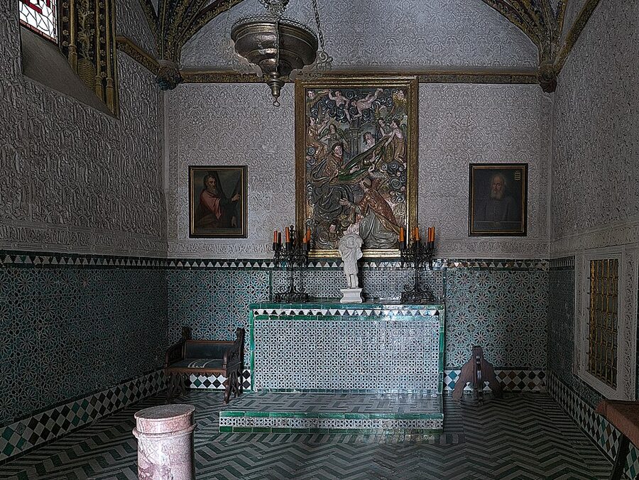 Flagellation Chapel Casa de Pilatos with Mudejar tile work and jasper column