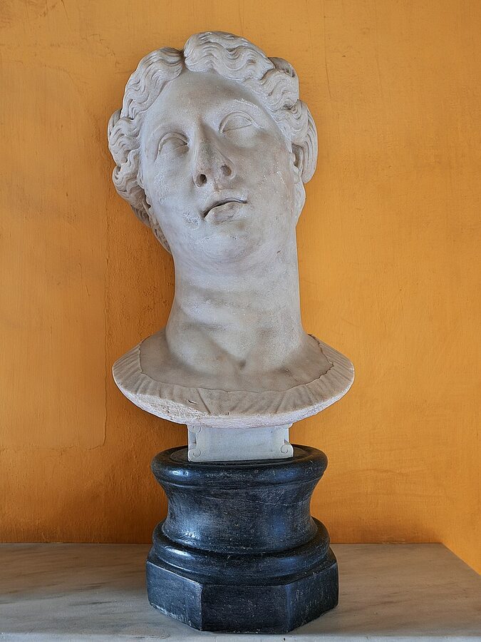 Roman emperor portrait bust in Casa de Pilatos niche Seville