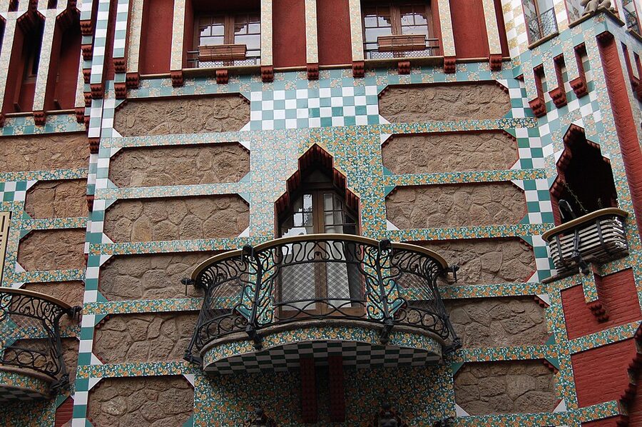Casa Vicens balcony detail close up Gaudi