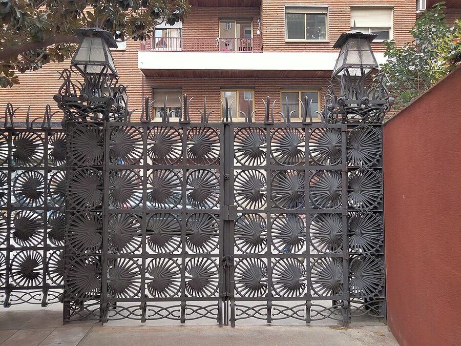Casa Vicens palm frond ironwork gate iron Gaudi