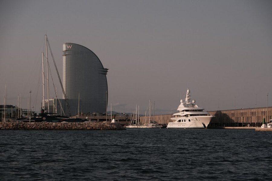 Port Vell sunset W Hotel Barcelona