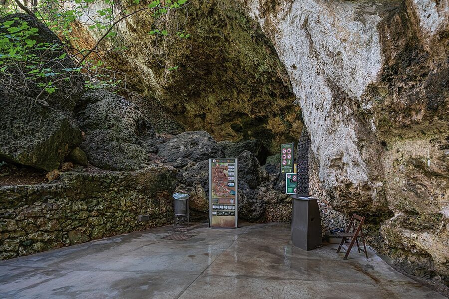 Stalactite formations inside Coves dels Hams Porto Cristo
