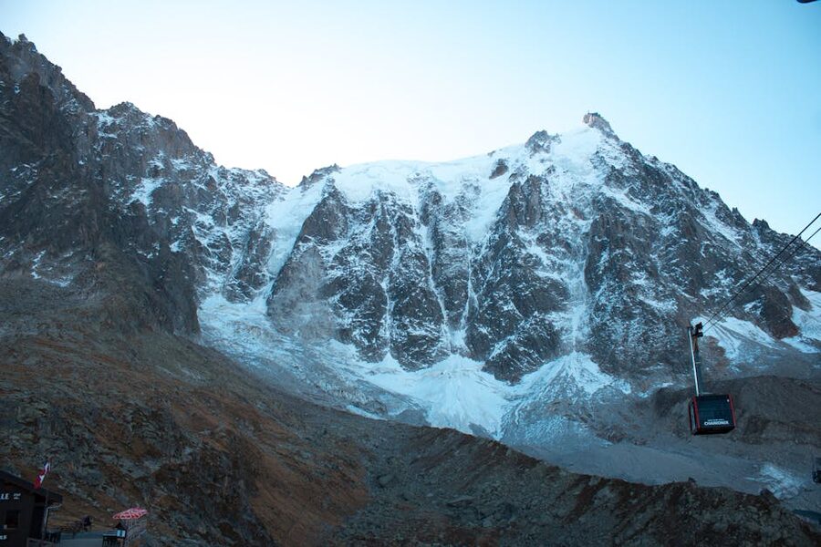 Mont Blanc Massif viewed from a Chamonix cable car