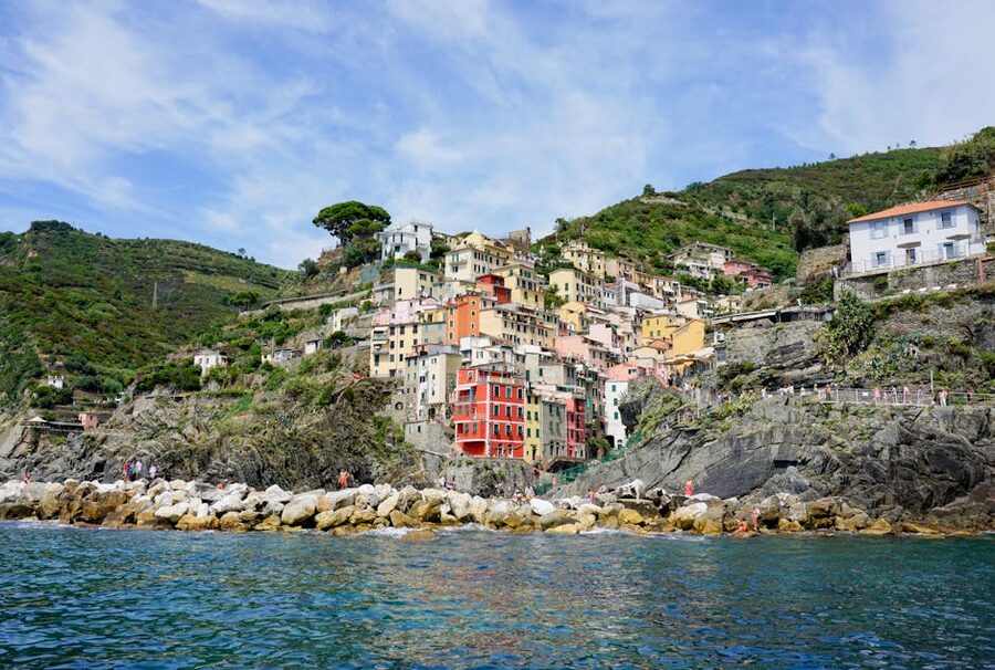 Cinque Terre colorful pastel houses on the cliffside village