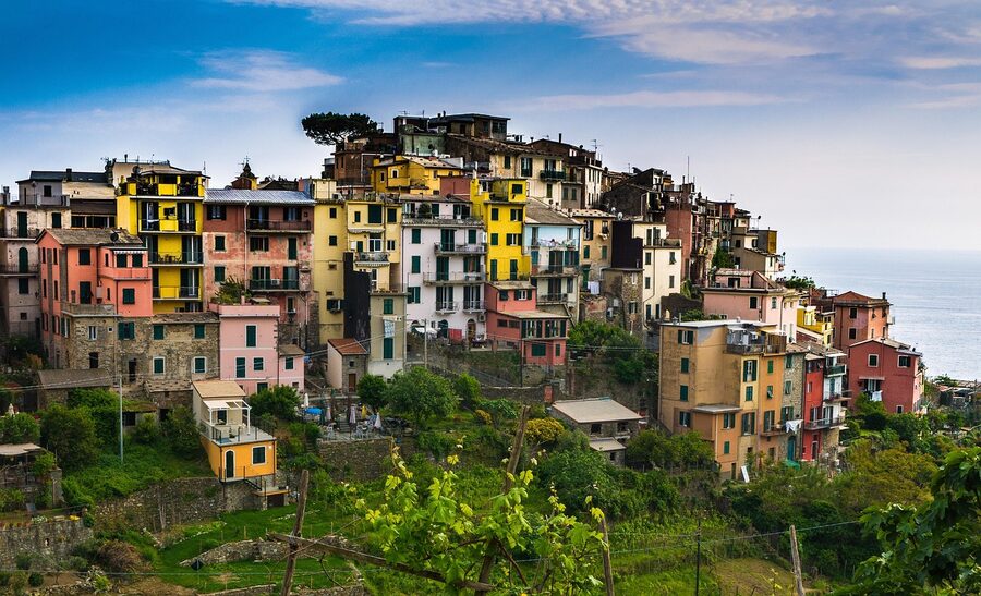 Corniglia village on the cliff Cinque Terre Italy