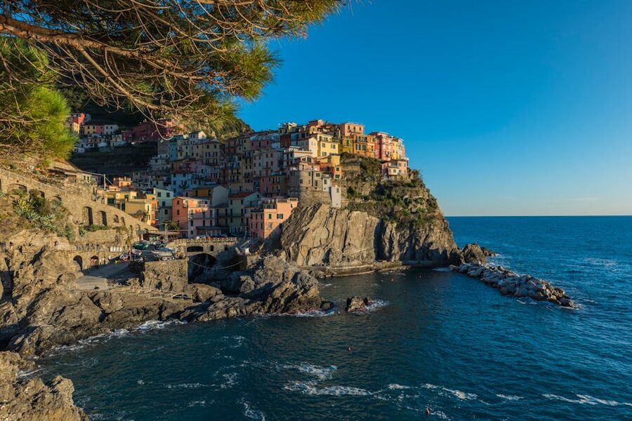 Manarola coastline at golden hour Cinque Terre