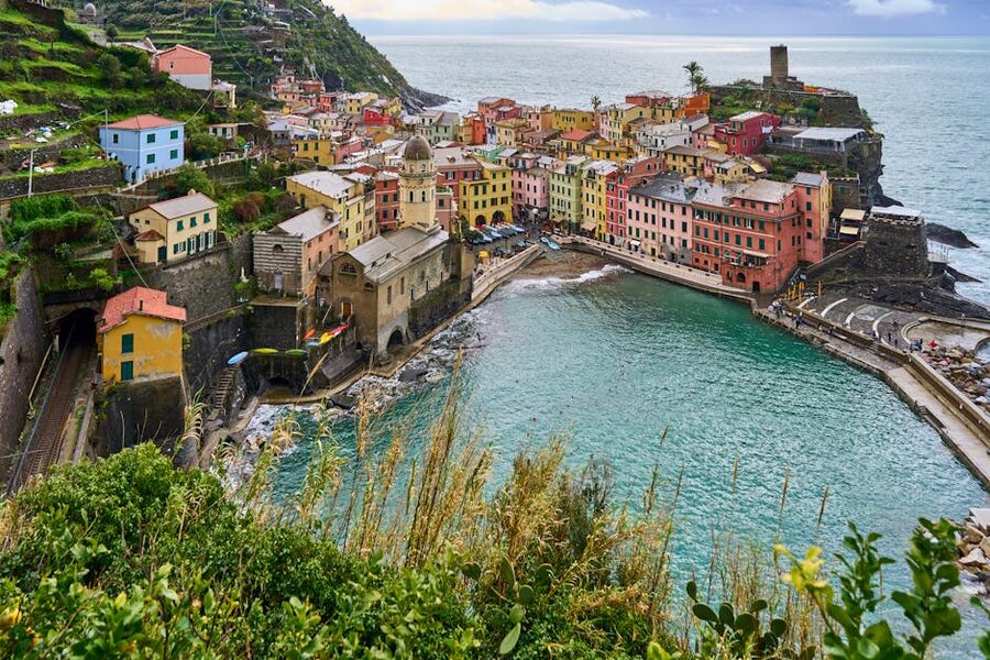Vernazza village and Doria castle headland Cinque Terre