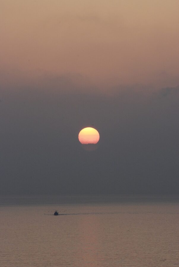 Via dell Amore at sunset between Manarola and Riomaggiore Cinque Terre