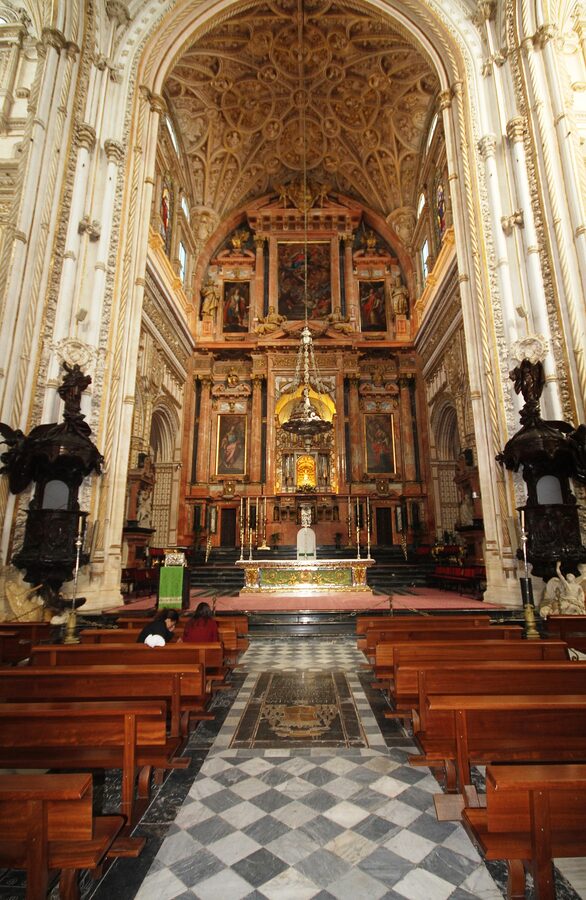 The Renaissance main altar of the cathedral inside the Cordoba mosque