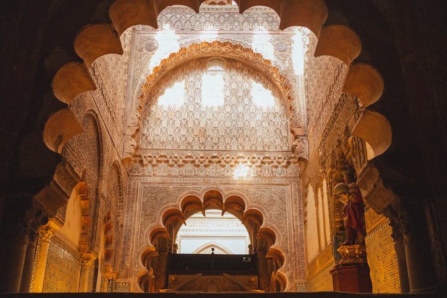 The decorative cathedral section inside the Mezquita with intricate ornamentation