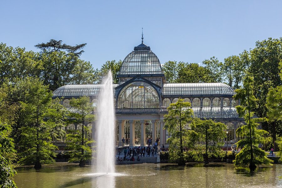 The Crystal Palace Palacio de Cristal in Retiro Park Madrid
