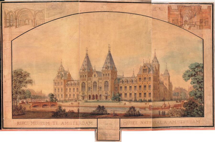 P.J.H. Cuypers Rijksmuseum architectural perspective drawing 1885