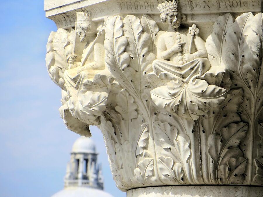 Doges Palace marquee sculpture detail Venice