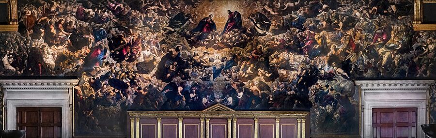 Tintoretto Paradiso painting in the Sala del Maggior Consiglio Doges Palace Venice