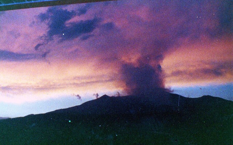 Mount Etna in eruption, 1989