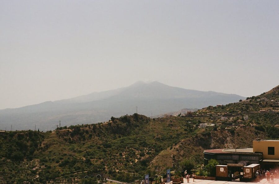 Mount Etna seen from Taormina's panoramic terraces