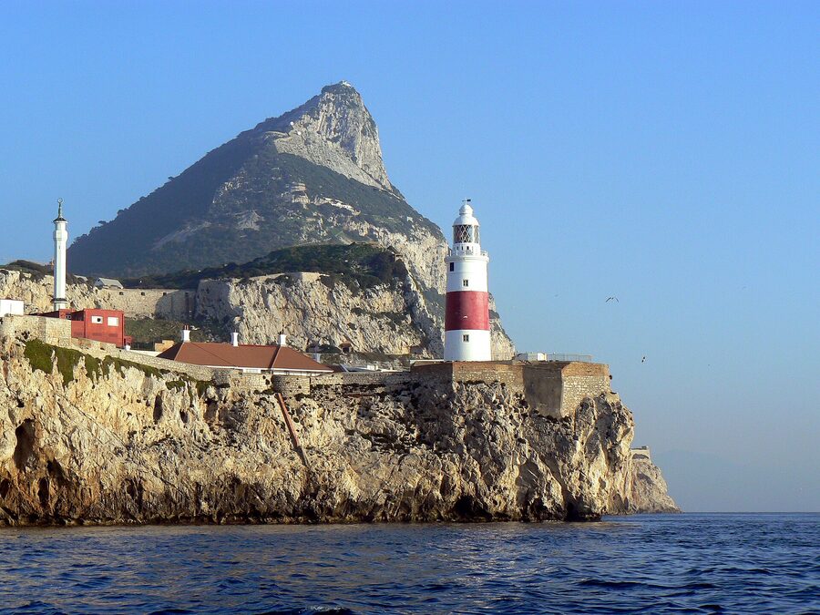 Europa Point Lighthouse Gibraltar from the sea