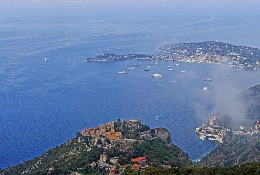 View from Eze garden over Cap Ferrat and the Mediterranean