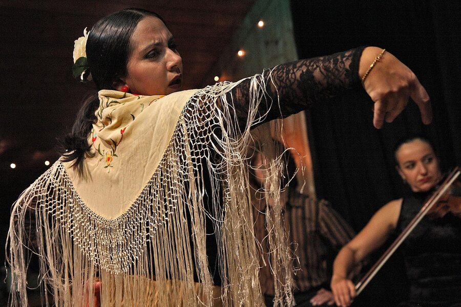 Spanish flamenco dancer in pose