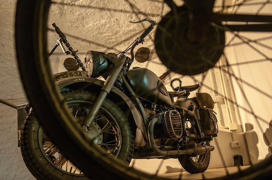1940s motorcycles in Galleria Borbonica Naples
