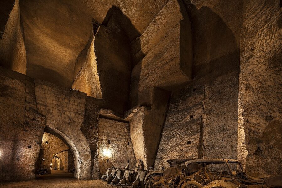 WWII war refuge inside Galleria Borbonica Naples