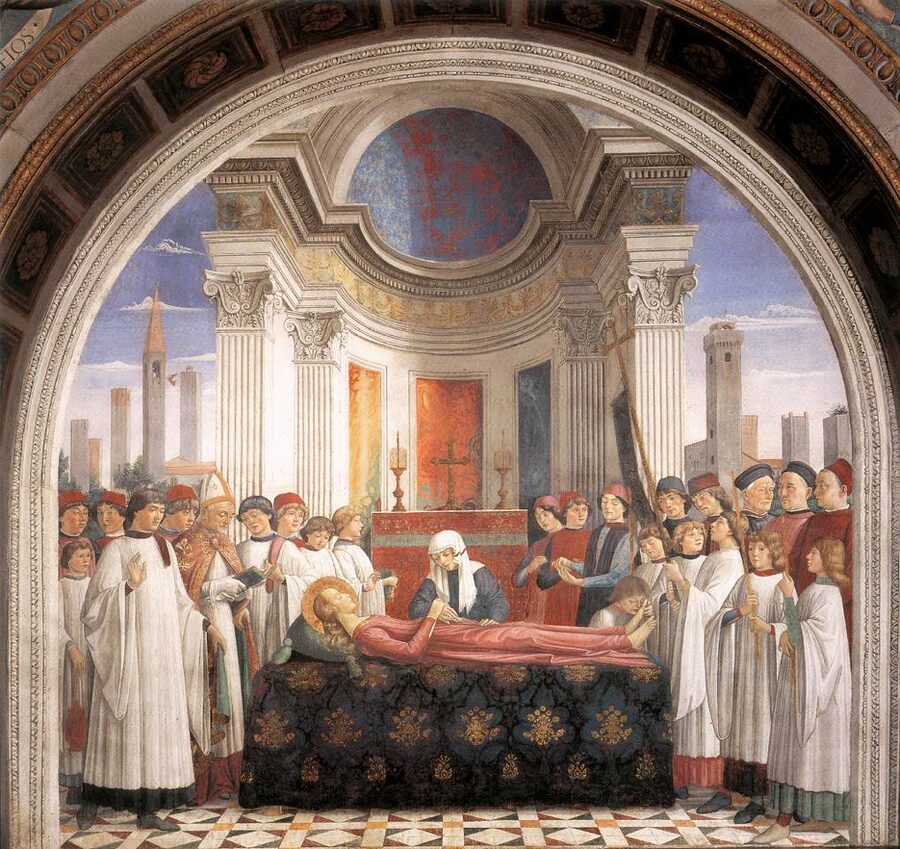Ghirlandaio fresco of the Obsequies of St Fina in San Gimignano