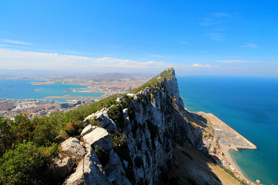 The Rock of Gibraltar from the coastline