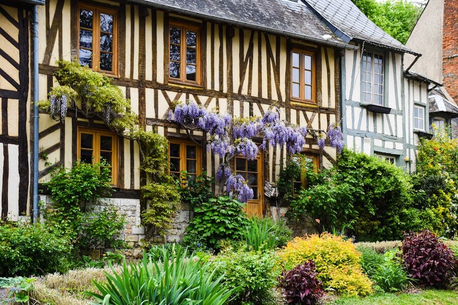 Half-timbered Normandy house in the Giverny region