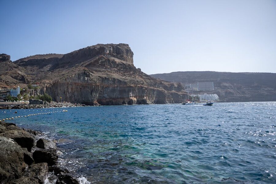 Volcanic rocky coastline of Mogan, Gran Canaria